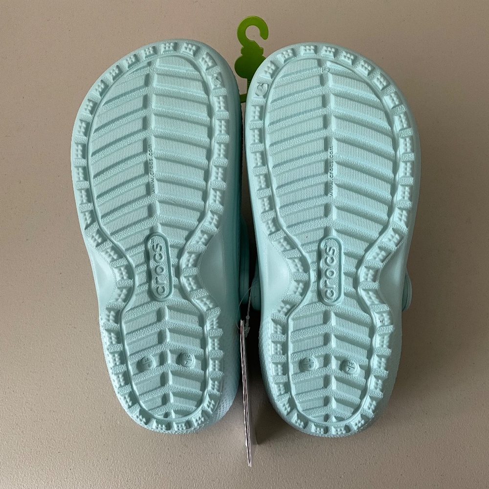 NWT CROCS Baya LINED Clogs W7 M5 LIGHT BLUE LINING - Picture 2 of 4